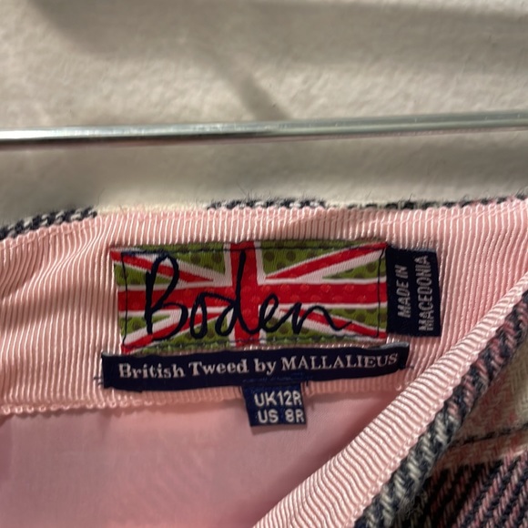 Boden checkered wool skirt, pink, red and navy - Picture 3 of 5